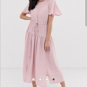 Pink and white checkered dress